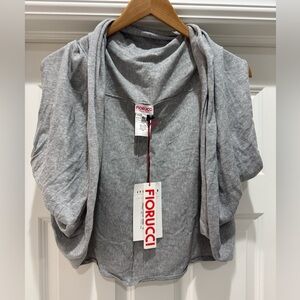 Fiorucci Ittierre Spa bolero cardigan shrug sweater Grey Women’s XS NWT